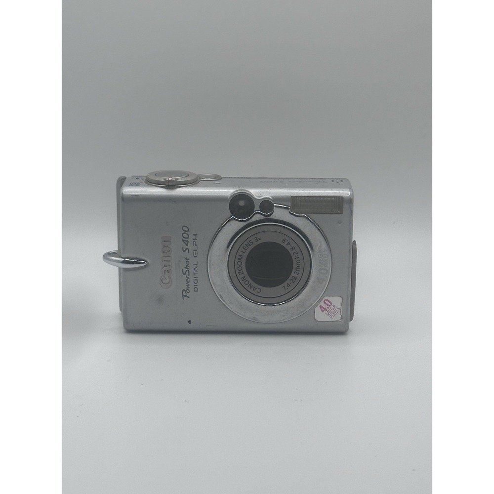 Canon PowerShot S400 Digital ELPH 4.0MP Silver Camera Untested For Parts/Repair